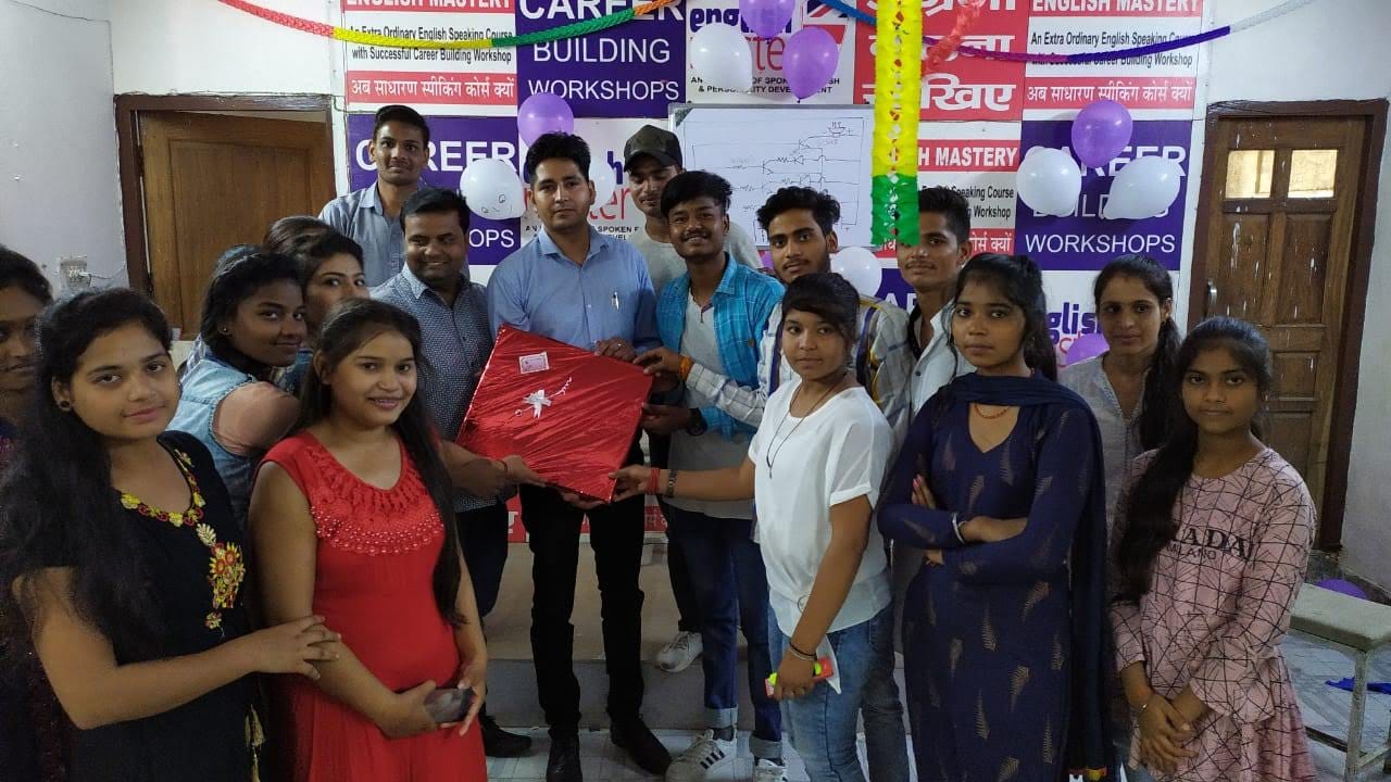 Students celebrating together in class